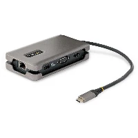 StarTech.com USB-C Multiport Adapter, HDMI/VGA, 4K 60Hz Video, 3-Port USB Hub, 100W Power Delivery Pass-Through, GbE, USB Type-C Travel Dock w/ Charging, 1ft/30cm Wrap-Around Cable - Mini Laptop Docking Station (DKT31CVHPD3) - Docking station - USB-C - VG