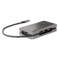 StarTech.com USB-C Multiport Adapter, HDMI/VGA, 4K 60Hz Video, 3-Port USB Hub, 100W Power Delivery Pass-Through, GbE, USB Type-C Travel Dock w/ Charging, 1ft/30cm Wrap-Around Cable - Mini Laptop Docking Station (DKT31CVHPD3) - Docking station - USB-C - VG