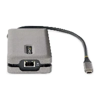 StarTech.com USB-C Multiport Adapter, HDMI/VGA, 4K 60Hz Video, 3-Port USB Hub, 100W Power Delivery Pass-Through, GbE, USB Type-C Travel Dock w/ Charging, 1ft/30cm Wrap-Around Cable - Mini Laptop Docking Station (DKT31CVHPD3) - Docking station - USB-C - VG