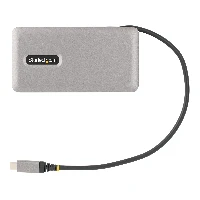 StarTech.com USB-C Multiport Adapter, HDMI/VGA, 4K 60Hz Video, 3-Port USB Hub, 100W Power Delivery Pass-Through, GbE, USB Type-C Travel Dock w/ Charging, 1ft/30cm Wrap-Around Cable - Mini Laptop Docking Station (DKT31CVHPD3) - Docking station - USB-C - VG