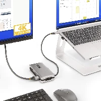 StarTech.com USB-C Multiport Adapter, HDMI/VGA, 4K 60Hz Video, 3-Port USB Hub, 100W Power Delivery Pass-Through, GbE, USB Type-C Travel Dock w/ Charging, 1ft/30cm Wrap-Around Cable - Mini Laptop Docking Station (DKT31CVHPD3) - Docking station - USB-C - VG