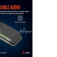 POLY Sync 10 USB-A USB-C Speakerphone, PC, Silver, 0.715 m, IP64, Windows 10, 100 - 7800 Hz