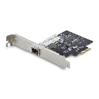 StarTech.com 1-Port GbE SFP Network Card, PCIe 2.1 x1, Intel I210-IS, 1GbE Controller, 1000BASE Copper/Fiber Optic, Single-Port Gigabit Ethernet NIC, Desktop/Server Backplanes - Windows and Linux Compatible, Internal, Wired, PCI Express, Fiber, 1000 Mbit/s, Black