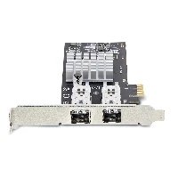 StarTech.com 2-Port GbE SFP Network Card, PCIe 2.0 x1, Intel I350-AM2 2x 1GbE Controller, 1000BASE Copper/Fiber Optic, Dual-Port Gigabit Ethernet NIC, Desktop/Server Backplanes - Windows and Linux Compatible, Internal, Wired, PCI Express, Fiber, 1000 Mbit/s, Black