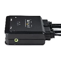 StarTech.com 2-Port Hybrid USB-C HDMI Cable KVM Switch, 4K 60Hz, Compact KVM with 6ft/1.8m USB-A/HDMI/Audio & 4ft/1.2m USB-C Integrated Host Cables, Bus Powered - Remote Push Button/Hotkey Switching (C2-H46-UAC-CBL-KVM) - Switch KVM / audio / USB - compat
