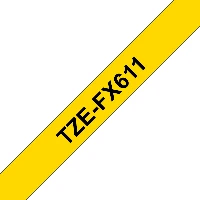 Brother TZe-FX611 - Nero su giallo - Rotolo (0,6 cm x 8 m) 1 cassetta(e) nastro flessibile - per Brother PT-D210, D600, H110, H200, P-Touch PT-1005, E550, P900, P-Touch Cube Plus PT-P710