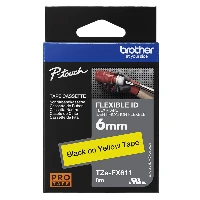 Brother TZe-FX611 - Nero su giallo - Rotolo (0,6 cm x 8 m) 1 cassetta(e) nastro flessibile - per Brother PT-D210, D600, H110, H200, P-Touch PT-1005, E550, P900, P-Touch Cube Plus PT-P710