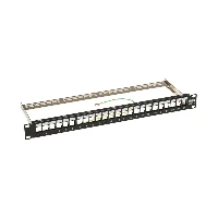 Tripp Lite 24-Port 1U Rack-Mount Shielded Blank Keystone/Multimedia Patch Panel, RJ45 Ethernet, USB, HDMI, Cat5e/6 - Pannello cablaggio - nero - 1U - 19 - 24 porte