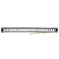 Tripp Lite 24-Port 1U Rack-Mount Shielded Blank Keystone/Multimedia Patch Panel, RJ45 Ethernet, USB, HDMI, Cat5e/6 - Pannello cablaggio - nero - 1U - 19 - 24 porte