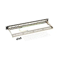 Tripp Lite 24-Port 1U Rack-Mount Shielded Blank Keystone/Multimedia Patch Panel, RJ45 Ethernet, USB, HDMI, Cat5e/6 - Pannello cablaggio - nero - 1U - 19 - 24 porte
