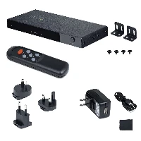 StarTech.com 4-Port 8K HDMI Switch, HDMI 2.1 Switcher 4K 120Hz HDR10+, 8K 60Hz UHD, HDMI Switch 4 In 1 Out, Auto/Manual Source Switching, Remote Control and Power Adapter Included - 7.1 Channel Audio/eARC (4PORT-8K-HDMI-SWITCH) - Selettore video/audio - 4