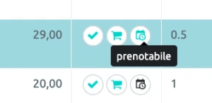 Elenco prodotti prenotabili