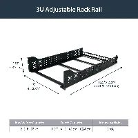 StarTech.com Staffe Universali regolabili in profondit per Armadi e Rack da 19 - 3U - Rotaia rack - nero - 3U - 19 - per P/N RK1233BKM, RK2433BKM, RK2537BKM, RK3236BKF, RK4236BKB, RK4242BK24, RK4242BK30