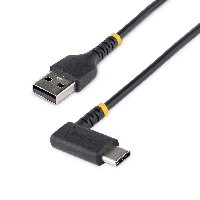 StarTech.com 1ft (30cm) USB A to C Charging Cable Right Angle, Heavy Duty Fast Charge USB-C Cable, USB 2.0 A to Type-C, Durable and Rugged Aramid Fiber, 3A, S20/iPad/Pixel - High Quality USB Charging Cord (R2ACR-30C-USB-CABLE) - Cavo USB - USB (M) dritto