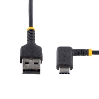 StarTech.com 1ft (30cm) USB A to C Charging Cable Right Angle, Heavy Duty Fast Charge USB-C Cable, USB 2.0 A to Type-C, Durable and Rugged Aramid Fiber, 3A, S20/iPad/Pixel - High Quality USB Charging Cord (R2ACR-30C-USB-CABLE) - Cavo USB - USB (M) dritto