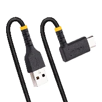 StarTech.com 1ft (30cm) USB A to C Charging Cable Right Angle, Heavy Duty Fast Charge USB-C Cable, USB 2.0 A to Type-C, Durable and Rugged Aramid Fiber, 3A, S20/iPad/Pixel - High Quality USB Charging Cord (R2ACR-30C-USB-CABLE) - Cavo USB - USB (M) dritto