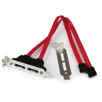 StarTech.com 2 Port Low Profile SATA to eSATA Plate Adapter, SATA, eSATA, Red, PC, 0.3 m, REACH