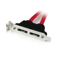 StarTech.com 2 Port Low Profile SATA to eSATA Plate Adapter, SATA, eSATA, Red, PC, 0.3 m, REACH