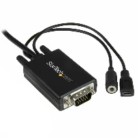 StarTech.com Mini DisplayPort to VGA Adapter Cable with Audio - 10 ft (3m), 3 m, Mini DisplayPort, VGA (D-Sub) + 3.5mm, Male, Male/Female, Straight