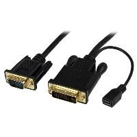 StarTech.com 3 ft DVI to VGA Active Converter Cable  DVI-D to VGA Adapter  1920x1200, 0.9 m, VGA (D-Sub), DVI-D + USB, Male, Male/Female, Straight