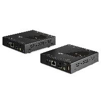 StarTech.com HDMI KVM Extender over IP Network - 4K 30Hz HDMI 2.0 and USB over IP LAN or Cat5e/Cat6 Ethernet Cable (100m/330ft) - Remote KVM Switch/Console Transmitter/Receiver Extender Kit, 3840 x 2160 pixels, 4K Ultra HD, 18 W, Black