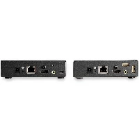 StarTech.com HDMI KVM Extender over IP Network - 4K 30Hz HDMI 2.0 and USB over IP LAN or Cat5e/Cat6 Ethernet Cable (100m/330ft) - Remote KVM Switch/Console Transmitter/Receiver Extender Kit, 3840 x 2160 pixels, 4K Ultra HD, 18 W, Black