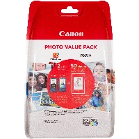 Canon PG-560XL Black and CL-561XL Colour Ink Cartridge + Photo Paper Value Pack, High (XL) Yield, 12.2 ml, 14.3 ml, 400 pages, 2 pc(s), Multi pack