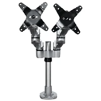 StarTech.com Desk Mount Dual Monitor Arm - Premium Articulating Monitor Arm - up to 30 VESA Mount Displays - Height Adjustable Monitor Mount - Rotate/Tilt/Swivel - Clamp/Grommet - Silver, Clamp, 10 kg, 33 cm (13