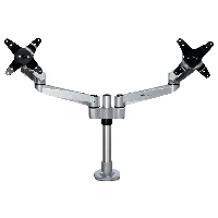 StarTech.com Desk Mount Dual Monitor Arm - Premium Articulating Monitor Arm - up to 30 VESA Mount Displays - Height Adjustable Monitor Mount - Rotate/Tilt/Swivel - Clamp/Grommet - Silver, Clamp, 10 kg, 33 cm (13
