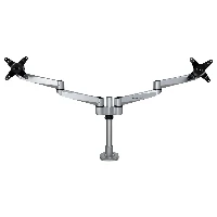 StarTech.com Desk Mount Dual Monitor Arm - Premium Articulating Monitor Arm - up to 30 VESA Mount Displays - Height Adjustable Monitor Mount - Rotate/Tilt/Swivel - Clamp/Grommet - Silver, Clamp, 10 kg, 33 cm (13