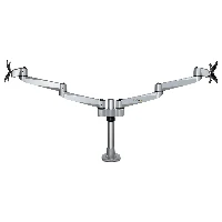 StarTech.com Desk Mount Dual Monitor Arm - Premium Articulating Monitor Arm - up to 30 VESA Mount Displays - Height Adjustable Monitor Mount - Rotate/Tilt/Swivel - Clamp/Grommet - Silver, Clamp, 10 kg, 33 cm (13