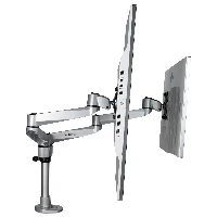 StarTech.com Desk Mount Dual Monitor Arm - Premium Articulating Monitor Arm - up to 30 VESA Mount Displays - Height Adjustable Monitor Mount - Rotate/Tilt/Swivel - Clamp/Grommet - Silver, Clamp, 10 kg, 33 cm (13