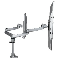 StarTech.com Desk Mount Dual Monitor Arm - Premium Articulating Monitor Arm - up to 30 VESA Mount Displays - Height Adjustable Monitor Mount - Rotate/Tilt/Swivel - Clamp/Grommet - Silver, Clamp, 10 kg, 33 cm (13