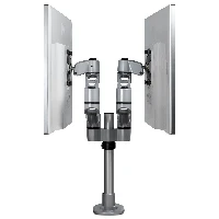 StarTech.com Desk Mount Dual Monitor Arm - Premium Articulating Monitor Arm - up to 30 VESA Mount Displays - Height Adjustable Monitor Mount - Rotate/Tilt/Swivel - Clamp/Grommet - Silver, Clamp, 10 kg, 33 cm (13