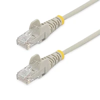 StarTech.com 2 m CAT6 Cable - Slim - Snagless RJ45 Connectors - Grey, 2 m, Cat6, U/UTP (UTP), RJ-45, RJ-45