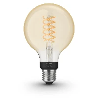 Philips Hue White 1-pack G93 E27 Filament, Smart bulb, Black, Grey, Bluetooth/Zigbee, LED, E27, Soft white