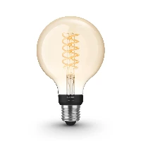 Philips Hue White 1-pack G93 E27 Filament, Smart bulb, Black, Grey, Bluetooth/Zigbee, LED, E27, Soft white