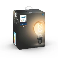 Philips Hue White 1-pack G93 E27 Filament, Smart bulb, Black, Grey, Bluetooth/Zigbee, LED, E27, Soft white