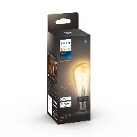 Philips Hue White ST64 Edison  E27 smart bulb, Smart bulb, Black, Grey, Bluetooth/Zigbee, LED, E27, Soft white