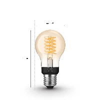 Philips Hue White 1-pack A60 E27 Filament Standard, Smart bulb, Black, Grey, Bluetooth/Zigbee, LED, E27, Soft white