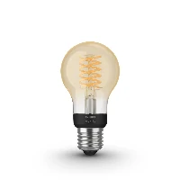 Philips Hue White 1-pack A60 E27 Filament Standard, Smart bulb, Black, Grey, Bluetooth/Zigbee, LED, E27, Soft white