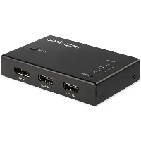 StarTech.com 4-Port HDMI Video Switch - 3x HDMI and 1x DisplayPort - 4K 60Hz, HDMI/DisplayPort, Metal, Black, 60 Hz, 1280 x 720 (HD 720), 1920 x 1080 (HD 1080), 1920 x 1200 (WUXGA), 2560 x 1600 (WQXGA), 3840 x 2160,..., 4096 x 2160 pixels