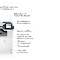 HP Color LaserJet Enterprise Flow MFP M776zs, Print, copy, scan and fax, Two-sided printing Scan to email, Laser, Colour printing, 1200 x 1200 DPI, A3, Direct printing, Black, White