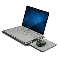 StarTech.com Lap Desk - With Retractable Mouse Pad, Notebook stand, Black, Grey, Plastic, Silicone, 33 cm (13