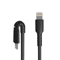 StarTech.com 3 foot (1m) Durable Black USB-C to Lightning Cable - Heavy Duty Rugged Aramid Fiber USB Type C to Lightning Charger/Sync Power Cord - Apple MFi Certified iPad/iPhone 12, Black, USB C, Lightning, 1 m, Male, Male