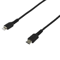 StarTech.com 6 foot (2m) Durable Black USB-C to Lightning Cable - Heavy Duty Rugged Aramid Fiber USB Type A to Lightning Charger/Sync Power Cord - Apple MFi Certified iPad/iPhone 12, Black, USB A, Lightning, 2 m, Male, Male