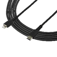 StarTech.com 6 foot (2m) Durable Black USB-C to Lightning Cable - Heavy Duty Rugged Aramid Fiber USB Type A to Lightning Charger/Sync Power Cord - Apple MFi Certified iPad/iPhone 12, Black, USB A, Lightning, 2 m, Male, Male