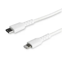 StarTech.com 3 foot (1m) Durable White USB-C to Lightning Cable - Heavy Duty Rugged Aramid Fiber USB Type A to Lightning Charger/Sync Power Cord - Apple MFi Certified iPad/iPhone 12, White, USB C, Lightning, 1 m, Male, Male