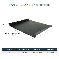 StarTech.com 1U Server Rack Shelf - Universal Rack Mount Cantilever Shelf for 19