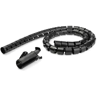 StarTech.com 1.5 m (4.9 ft.) Cable-Management Sleeve - Spiral - 25 mm (1 in.) Diameter, Cable sleeve, Polyethylene (PE), Black
